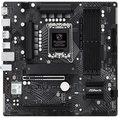 ASRock B760M PG Lightning WiFi: Разъемы на плате USB Type-C, USB 3.2 Gen 1, USB 2.0, SATA 3.0, M.2
