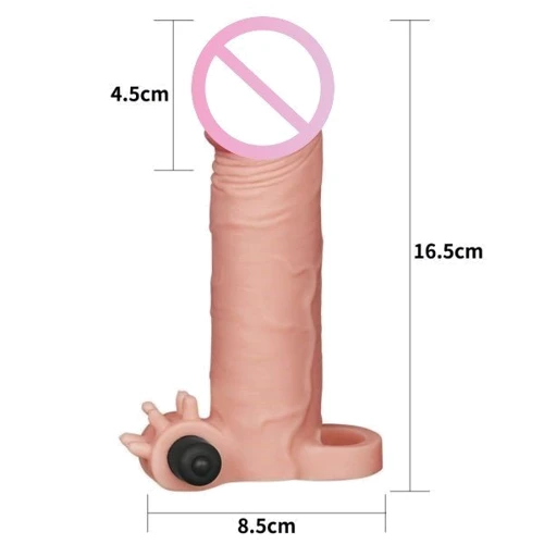 Насадка с вибрацией LoveToy Pleasure X-Tender Vibrating Penis Sleeve Flesh Add 2", Flesh