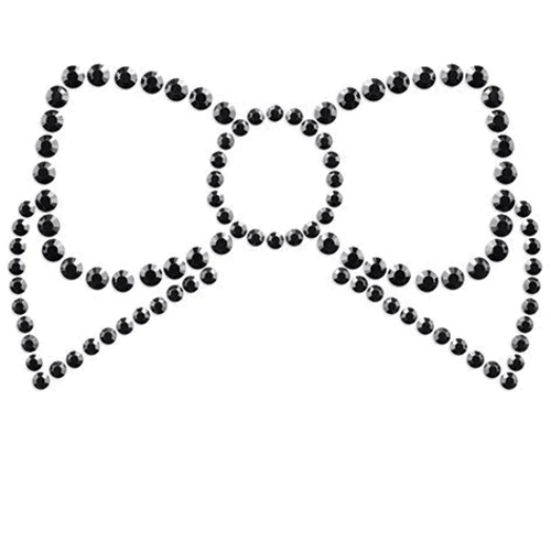 Украшения для груди со стразами Bijoux Indiscrets MIMI Bow (черный)