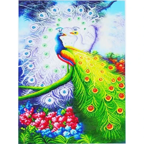 Картина по номерам с алмазной мозаикой TK Group Павлины 50х40 см (YHDGJ 71947)