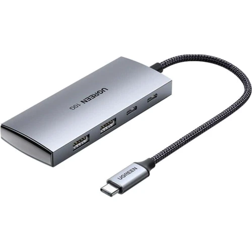 Адаптер Ugreen Adapter CM480 USB-C to 2×USB3.2+2xUSB-C 10G Space Gray (30758)