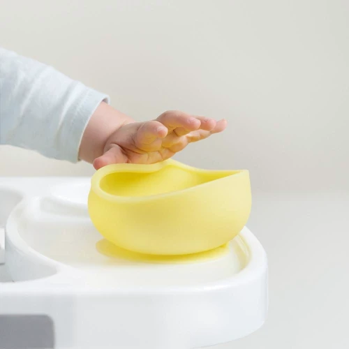 Детская миска Olababy Lemon с крышкой желтый (60511): Материал силикон