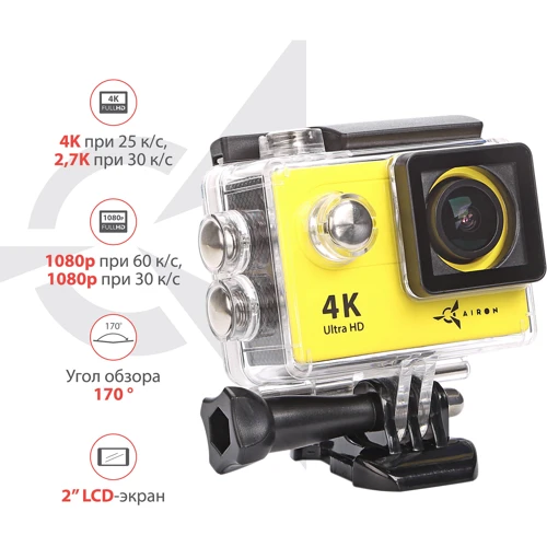 Экшн камера AirOn ProCam 4K Yellow: Тип Экшн-камерa