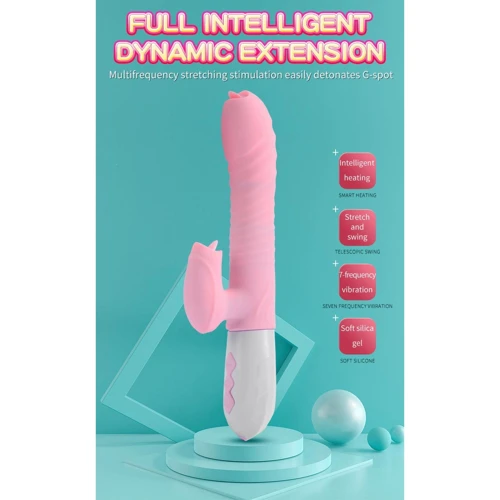 Вибратор BOSS FoxShow Silicone Heating and Thrusting Vibrator Pink