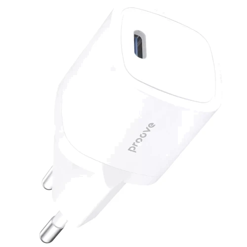 Зарядное устройство Proove Wall Charger USB-C Silicone Power 30W White with Lightning Cable (WCSP20020102): Особенности Быстрая зарядка, USB-C
