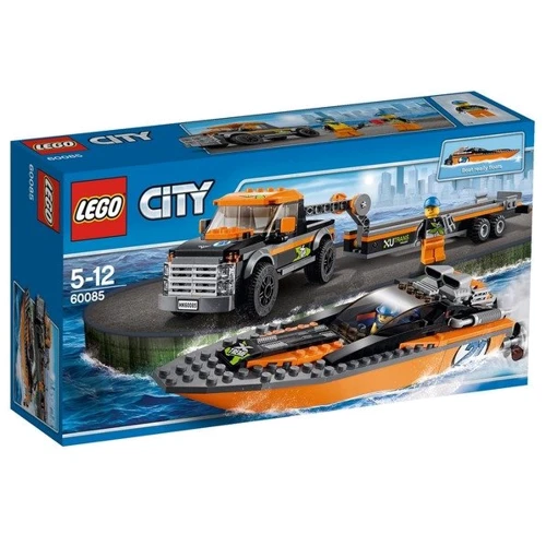 Конструктор LEGO City Крутые автомобили 4x4 с моторной лодкой (60085)
