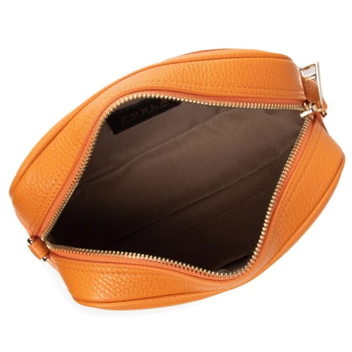 Жіноча сумка крос боді Furla Real Mini Camera Case мандаринова (WB00243HSF000MD000): Фактура матова, Зерниста