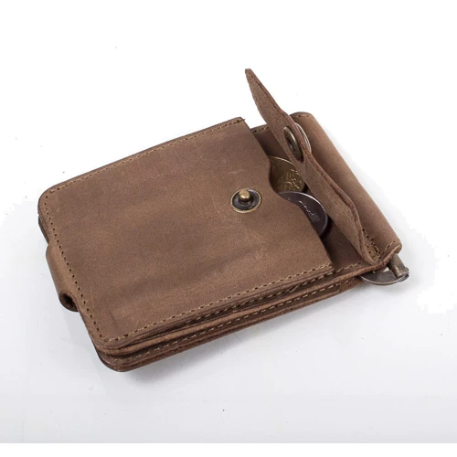 Мужской зажим для денег DNK Leather коричневый (DNK-Clamp-trifle-Hcol-G) фото 8