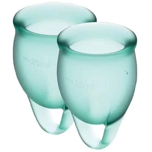 Набір менструальних чаш Satisfyer Feel Confident (dark green), 15мл і 20мл, мішечок для зберігання: Тип набір