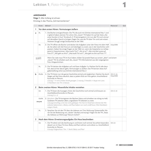 Schritte international Neu 3: Lehrerhandbuch: ISBN 9783193110848, 978-3-19-311084-8