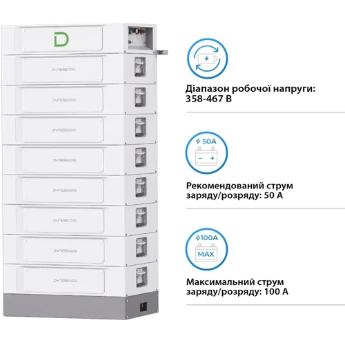 Аккумуляторная батарея Dyness STACK100-8 8xS51100, 40.96kW, 409.6V, 100Ah, LiFePO4