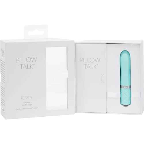 Роскошный вибратор PILLOW TALK - Flirty Teal с кристаллом Сваровски