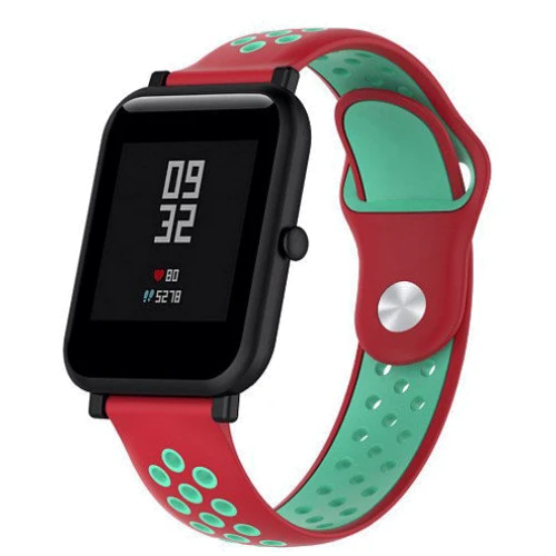 Ремешок Xiaomi Silicone Strap for Amazfit Bip, 20mm, Red-Green (AMZBPSILNIKE-RG): Совместимость с брендом AmazFit