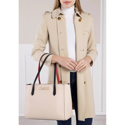 Женская сумка тоут Guess Uptown Chic Elite Tote молочная (HWVG7301250-SML): Фактура Матовая, Зернистая