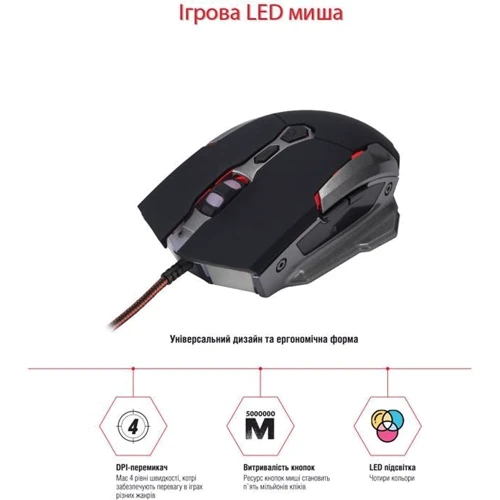Мишка Piko FX71 Black (1283126489518): інтерфейс підключення USB