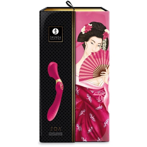 Вибромассажер Shunga Zoa Raspberry, двусторонний