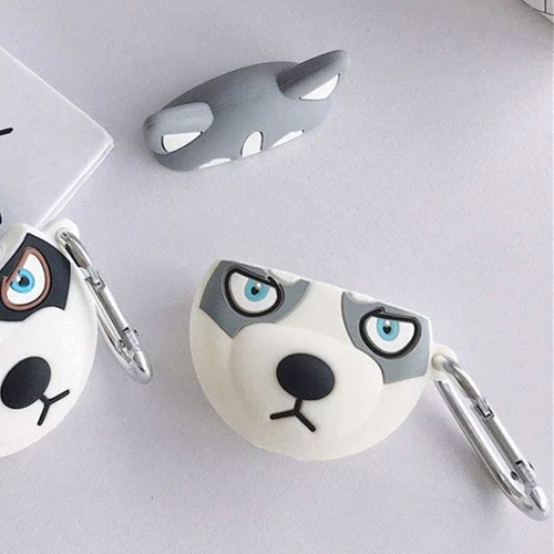 Чохол для навушників TPU Case Husky Grey for Apple Airpods: Особливості З карабіном