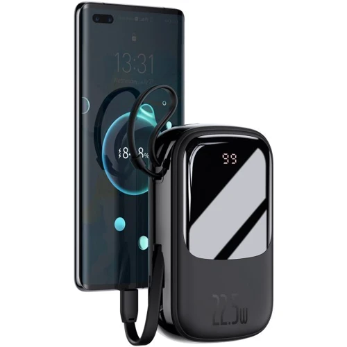 Зовнішній акумулятор Baseus Power Bank 20000mAh з USB-C Cable Q Pow Display 22.5W Black (PPQD-I01): Вбудований кабель USB Type-C