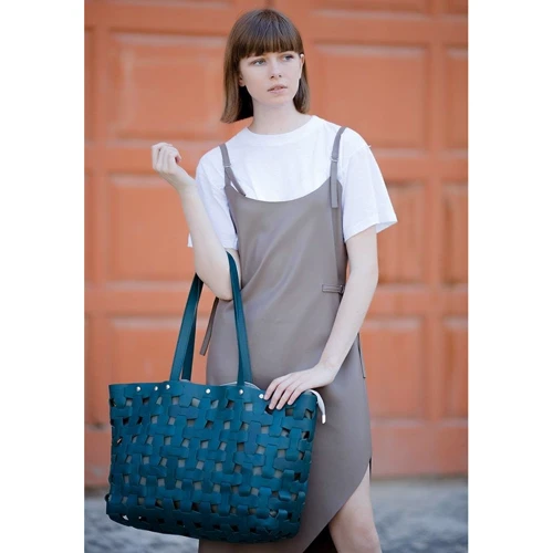 Женская сумка шоппер BlankNote зеленая (BN-BAG-34-malachite): Застежка Молния