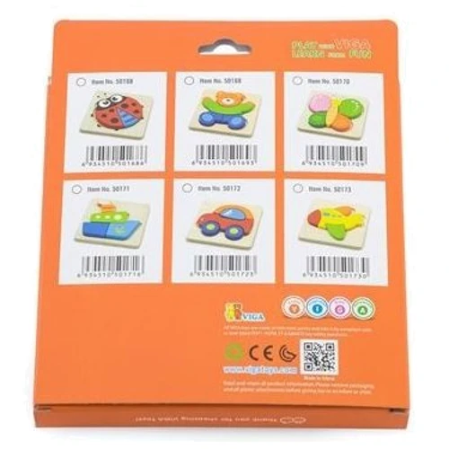 Дерев'яний міні-пазл Viga Toys Машинка (50172): Тип пазл