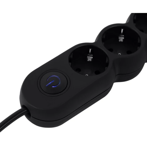Сетевой фильтр 2E 3 розетки, 5 м, Black (2E-U03VES5MBK): Количество USB портов, шт Нет