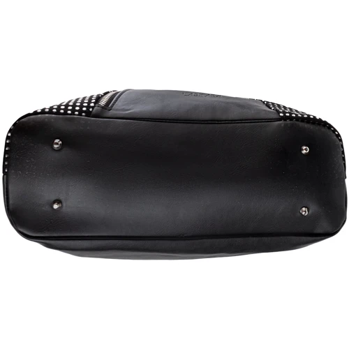 Жіноча сумка-мішок Laskara чорна (LK-10252-black-point): Тип ручки Зі знімним ременем, Плечовий ремінь, Довга ручка