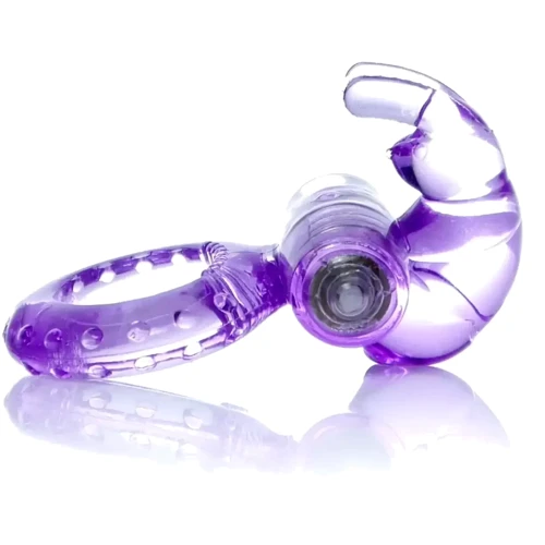 Ерекційне вібро кільце BOSS Rabbit Vibro Cock Ring Purple, BS6700048