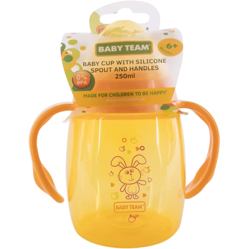 Поильник Baby Team с силиконовым спаутом и ручками, 250мл (5004): Производитель Baby Team