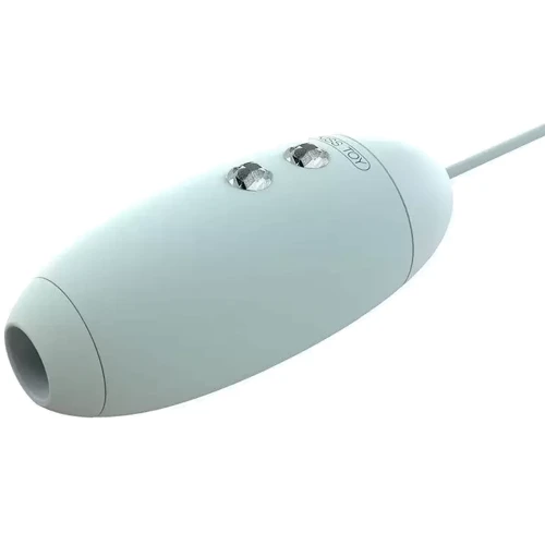 Вакуумный стимулятор с виброяйцом 2-в-1 KisToy Miss VV Cyan