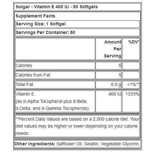 Puritan's Pride Vitamin E-400 IU-50 Softgels: Тип Витамин E