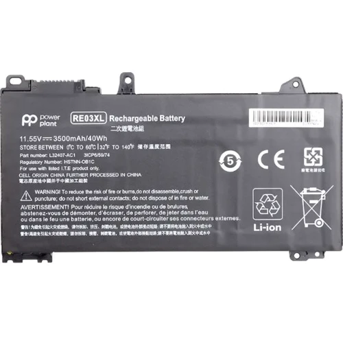 Батарея для ноутбука HP RE03 ProBook 430 G6 11.55V Black 3500mAh OEM (75540)