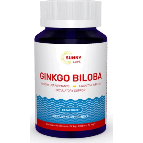 Sunny Caps Ginkgo Biloba 20 mg Гінкго білоба 60 капсул