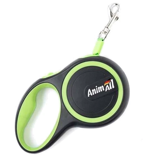 Поводок-рулетка AnimAll для собак весом до 50 кг 5 м L Салатово-черный (63851)