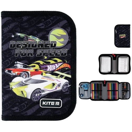 Пенал Kite 622H Hot Wheels с наполнением (HW24-622H)