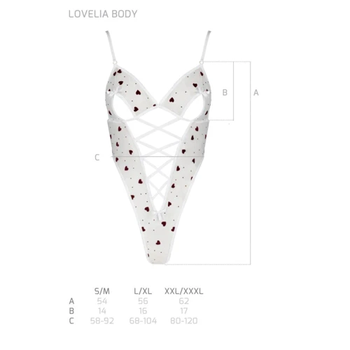 Эротическое боди Passion LOVELIA BODY white XXL/XXXL