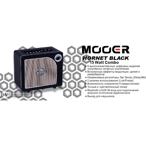 Гітарний комбік MOOER Hornet Black: Тип Комбопідсилювач