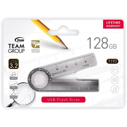 USB-флешка Team 128GB T193 Nickel USB 3.2 Black (TT193128GF01): Максимальная скорость записи, МБ/с 35