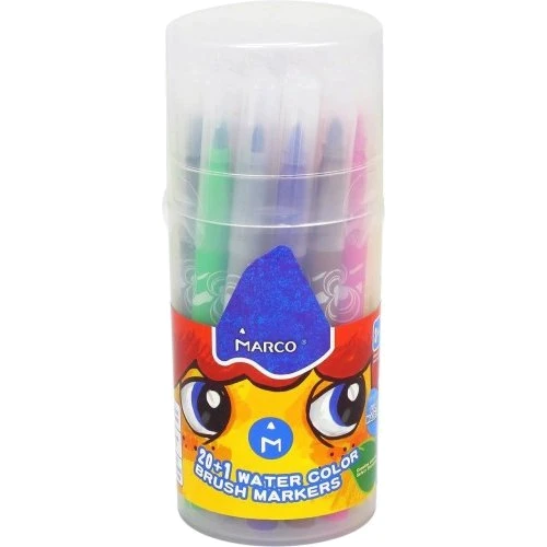 Фломастери-пензлик 1633-21PD 21 кол. Super Washable, Marco в пластик.банку