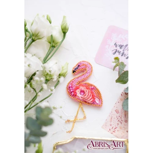 Abrisart AD-046 Набор для вышивки бисером украшения Фламинго
