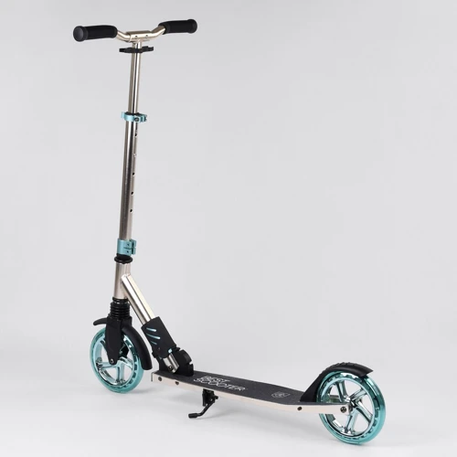 Самокат алюмінієвий Best Scooter колеса PU, 1 амортизатор передній, анодирувана фарбування Silver (99633): Матеріал коліс поліуретан