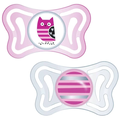 Пустышка Chicco Physio Light силиконовая 6-16 мес 2 шт розовая (71033.11)