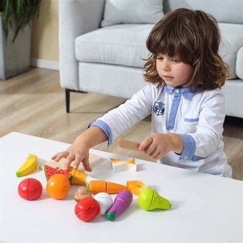 Набір іграшкових продуктів Viga Toys Нарізана їжа з дерева (44579) фото 4