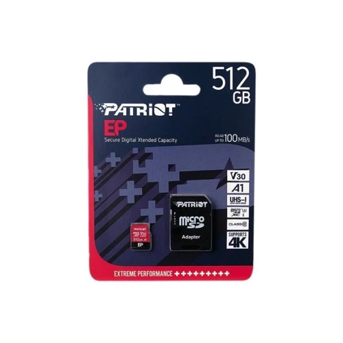 Карта памяти Patriot 512GB microSDXC Class 10 UHS-I U3 + адаптер (PEF512GEP31MCX): Тип карты MicroSDXC