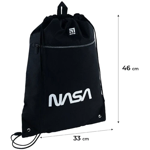 Сумка для взуття Kite 601L NASA (NS24-601L): Особливості Петля для удобного подвешивания, Мягкая утяжка по периметру, Карман на молнии