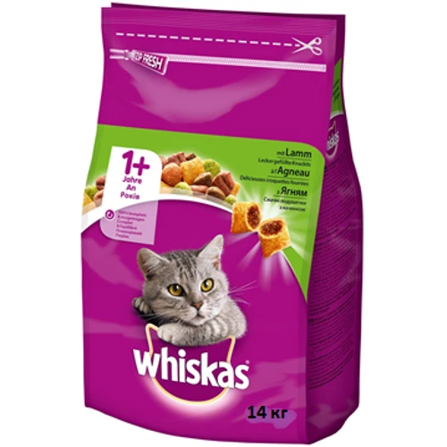 Сухой корм для взрослых кошек Whiskas с ягненком 14кг (5900951014376)