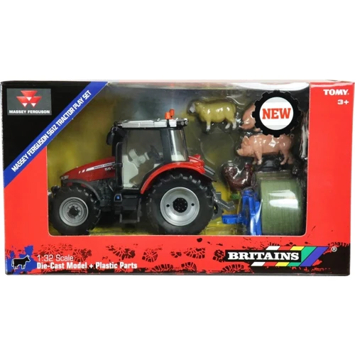 Набор Britains Трактор Massey Ferguson 5612 с вилами и фигурками 1:32 (43205): Материал Пластик, Металл