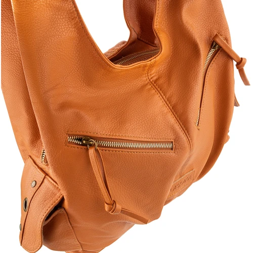 Женская сумка хобо Laskara коричневая (LK-10239-cognac): Стиль Повседневный (Casual)
