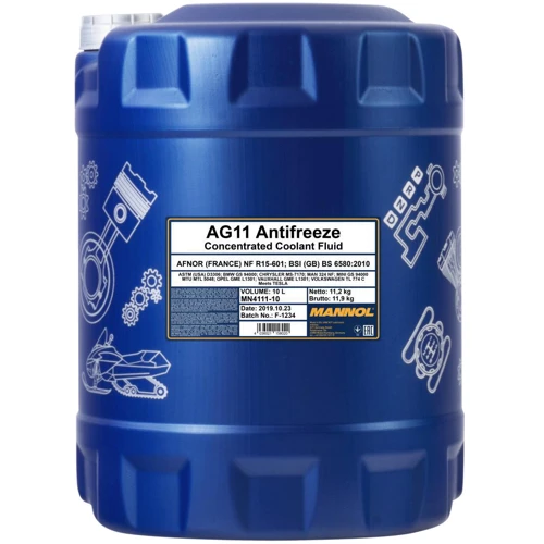 Антифриз Mannol Longt Antifreeze AG11 концентрат, 10л Blue (MN4111-10)