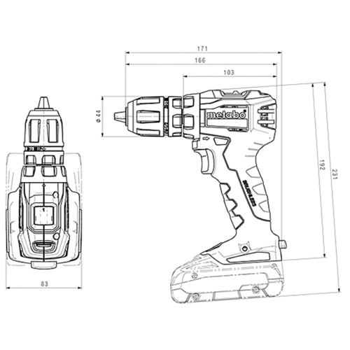 Шуруповерт Metabo BS 18 L BL Q MetaLoc (602327840): Тип патрона быстрозажимной