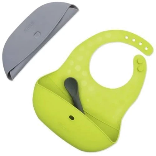 Набор нагрудников силиконовых Bbluv Pоket 2 шт Lime Grey (B0183-L) фото 3